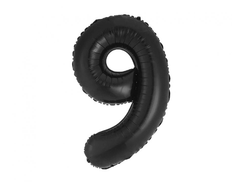 Foil Number Balloon “9” Black