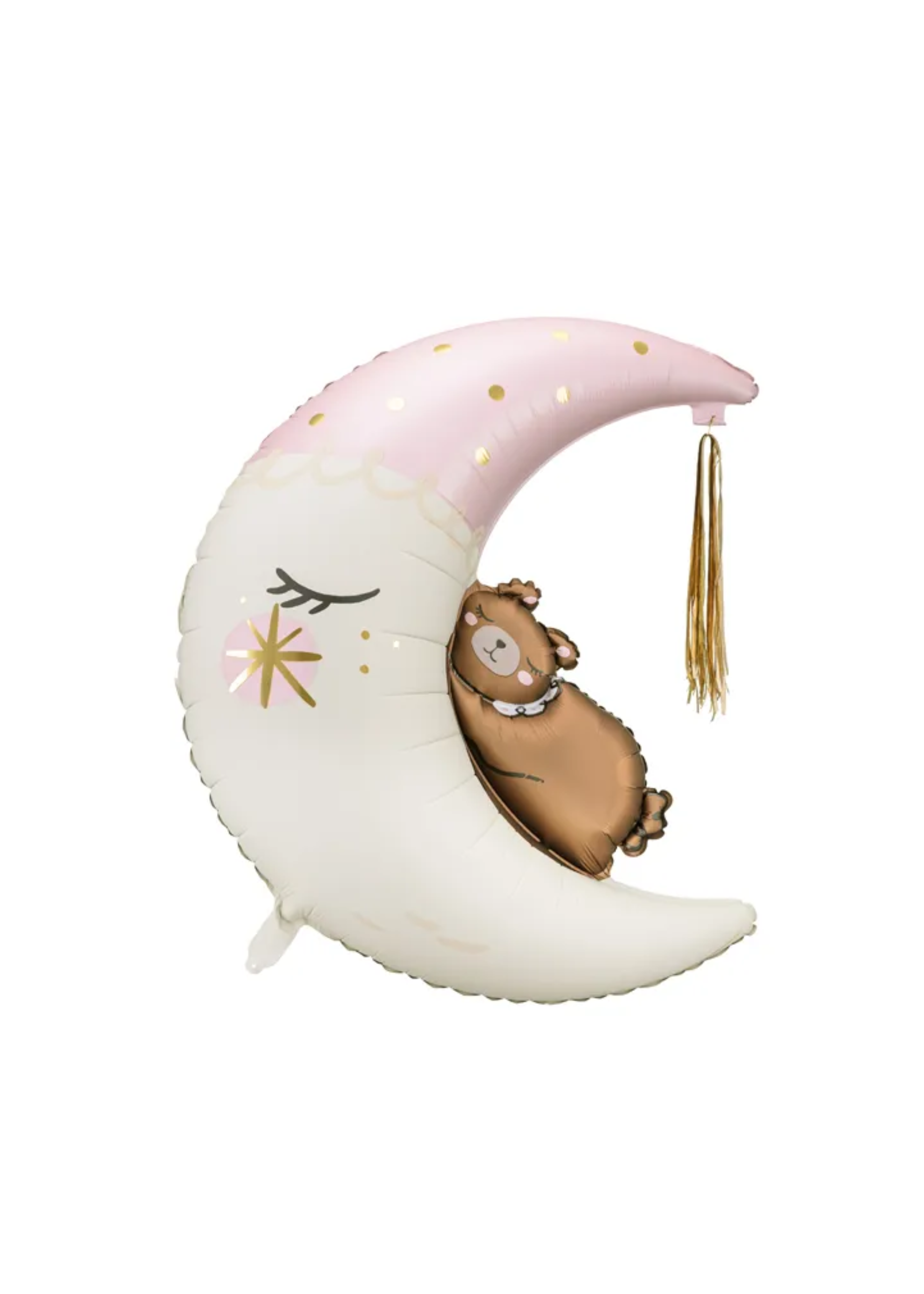 Foil balloon "Bear on the Moon - Pink"