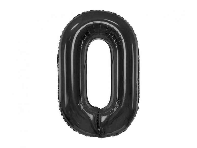 Foil Number Balloon “0” Black