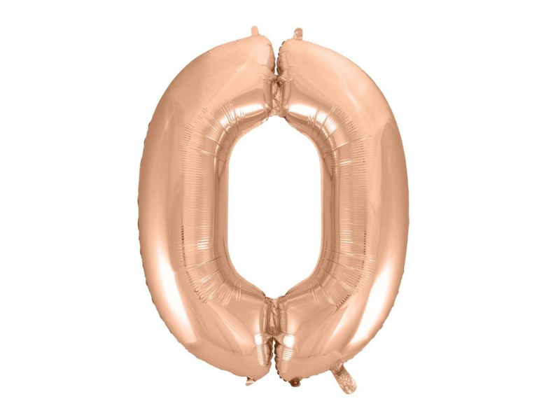 Foil Number Balloon “0” Rose Gold
