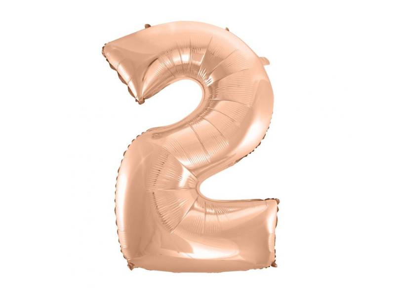 Foil Number Balloon “2” Rose Gold