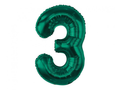 Foil Number Balloon “3” Green
