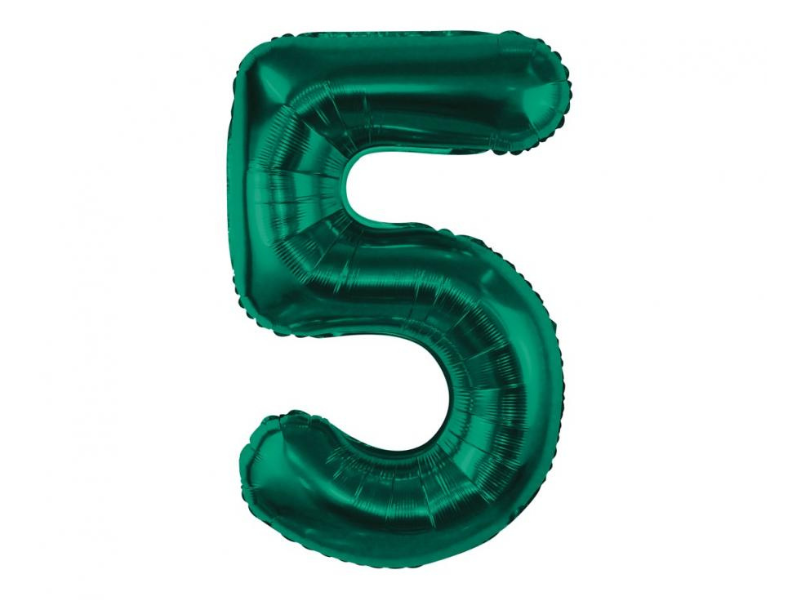 Foil Number Balloon “5” Green