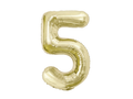 Foil Number Balloon “5” Gold / Champagne