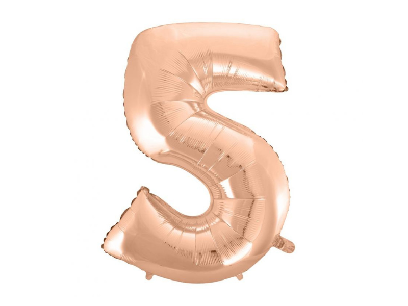 Foil Number Balloon “5” Rose Gold