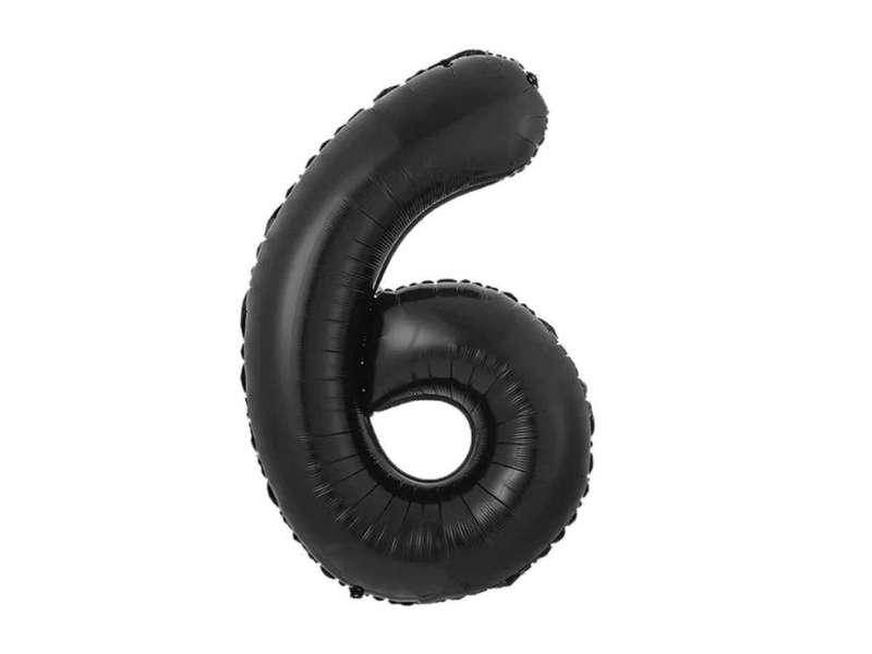 Foil Number Balloon “6” Black
