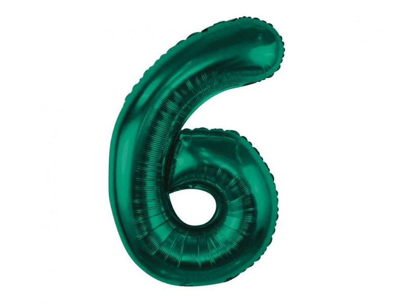Foil Number Balloon “6” Green