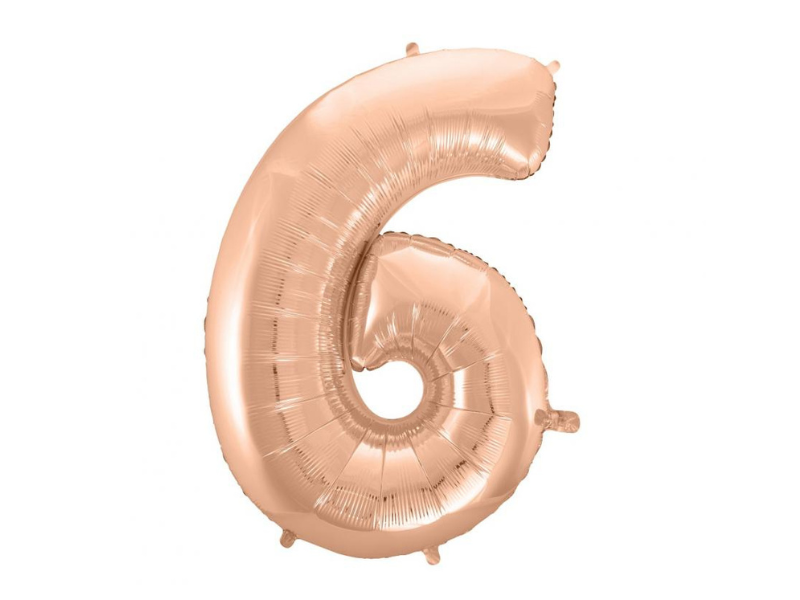 Foil Number Balloon “6” Rose Gold