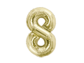 Foil Number Balloon “8” Gold / Champagne