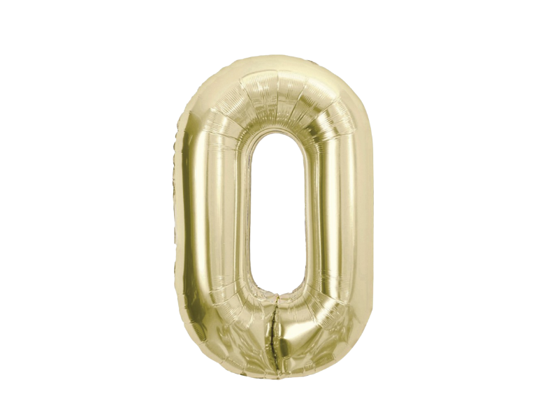 Foil Number Balloon “0” Gold / Champagne
