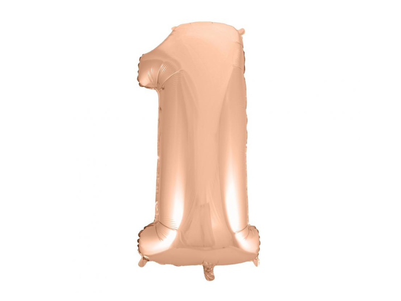 Foil Number Balloon “1” Rose Gold