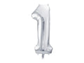 Foil Number Balloon “1” Silver