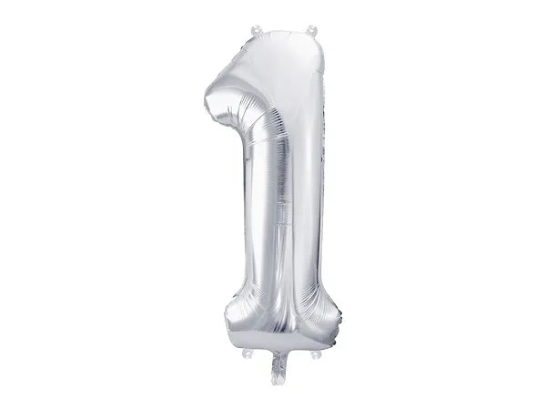 Foil Number Balloon “1” Silver