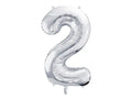 Foil Number Balloon “2” Silver