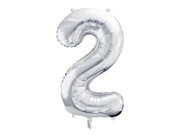 Foil Number Balloon “2” Silver