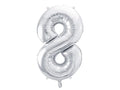 Foil Number Balloon “8” Silver