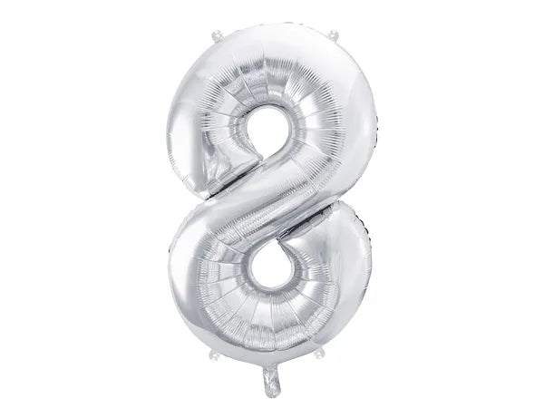 Foil Number Balloon “8” Silver