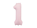 Foil number balloon "1" matte pink