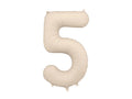 Foil Number Balloon “5” Beige