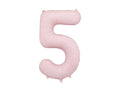 Foil number balloon "5" matte pink