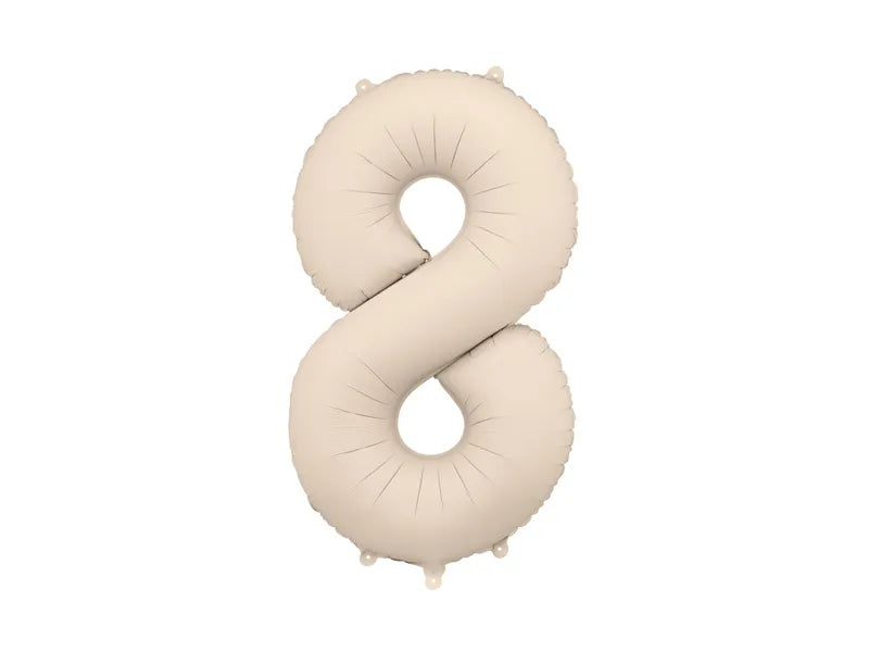 Foil Number Balloon “8” Beige