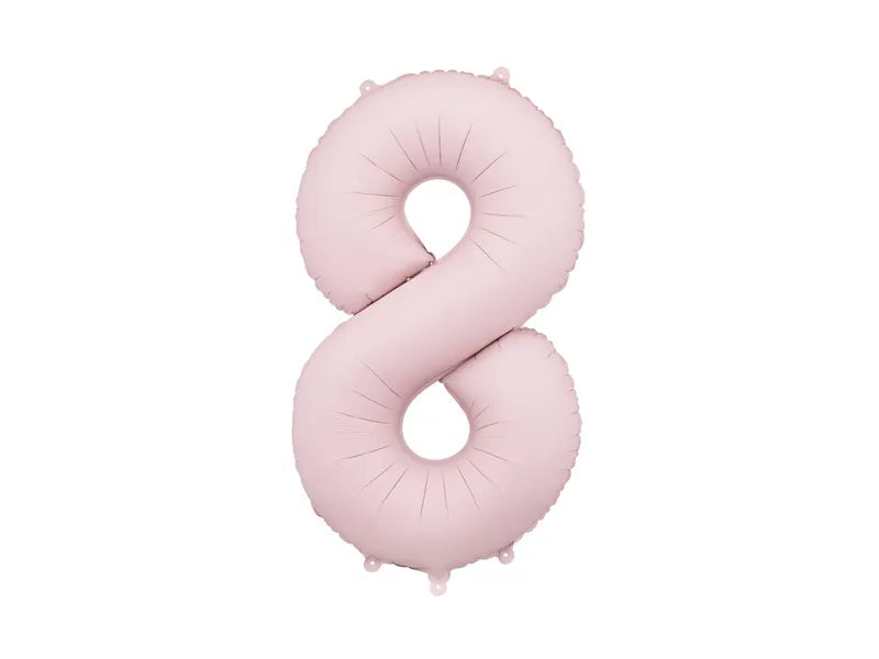 Foil number balloon "8" matte pink