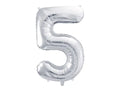 Foil Number Balloon “5” Silver