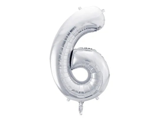 Foil Number Balloon “6” Silver