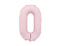 Foil number balloon "0" matte pink