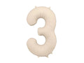 Foil Number Balloon “3” Beige
