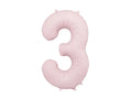 Foil number balloon "3" matte pink