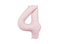 Foil number balloon "4" matte pink