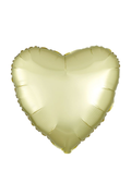 Foil Balloon Heart, yellow pastel satin luxe